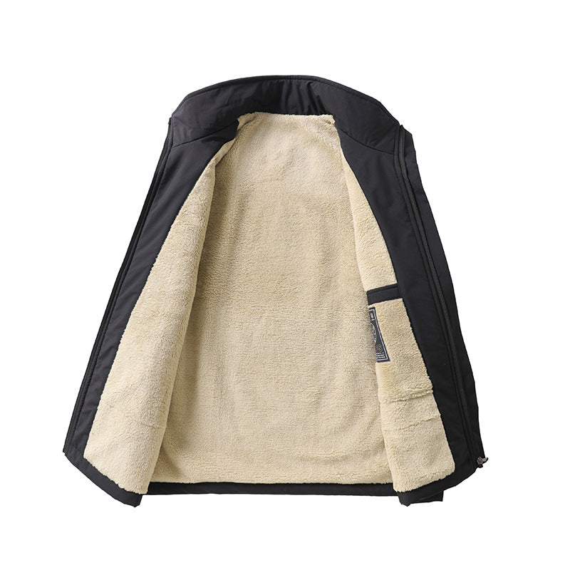 Men's Insulated Outdoor Utility Vest with Teddy Lining and Front Flap Pockets Chichicherry