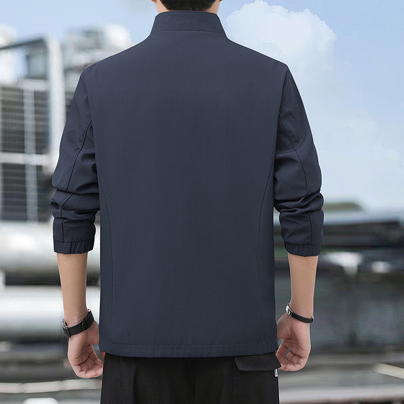 Men's Lightweight Everyday Softshell Jacket with Stand-Up Collar, Wind-Resistant Membrane and Zipper Pockets Chichicherry
