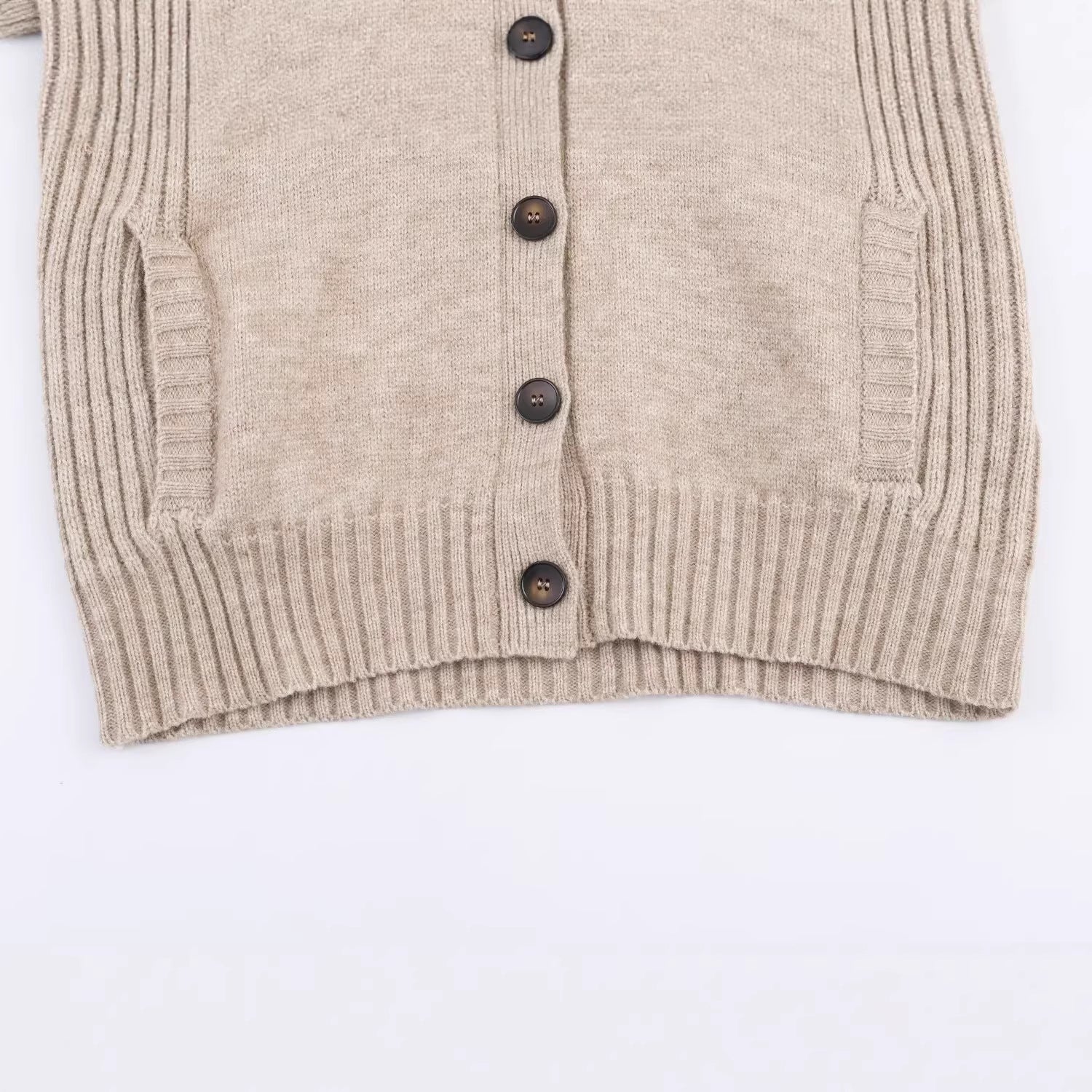 Women's knit cardigan with oversized sail collar and cable knit details Chichicherry