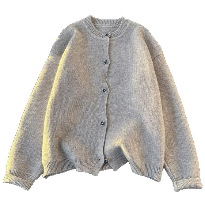 Unisex Kuscheliger melierter Feinstrick-Pullover mit Raglanärmeln und geripptem Rundhals Chichicherry