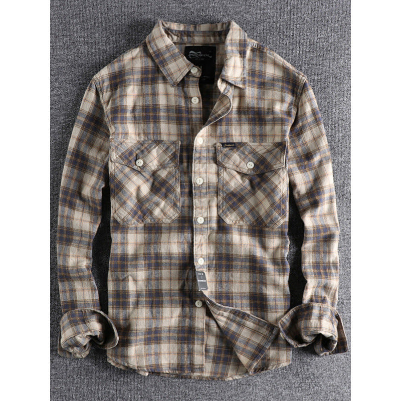 Herren Karo-Flanell-Hemd mit Brusttaschen und legerer Relaxed‑Passform Chichicherry