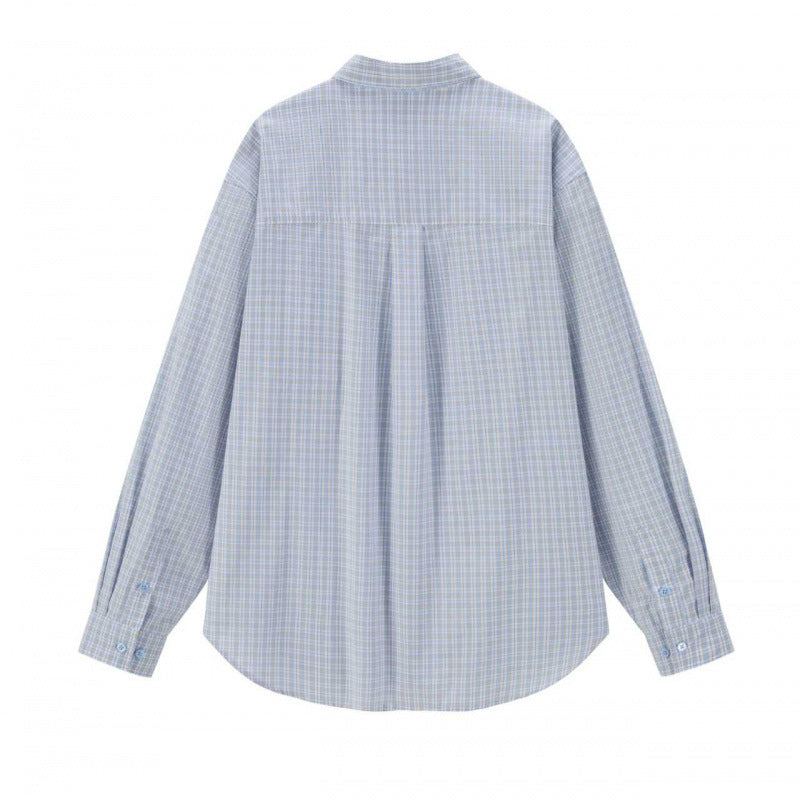 Unisex Oversized Checkered Shirt with Casual Fit and Patch Chest Pocket Chichicherry