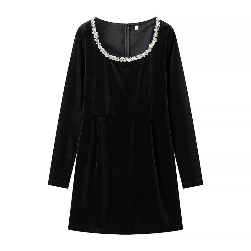 Women Velvet Mini Dress Chichicherry