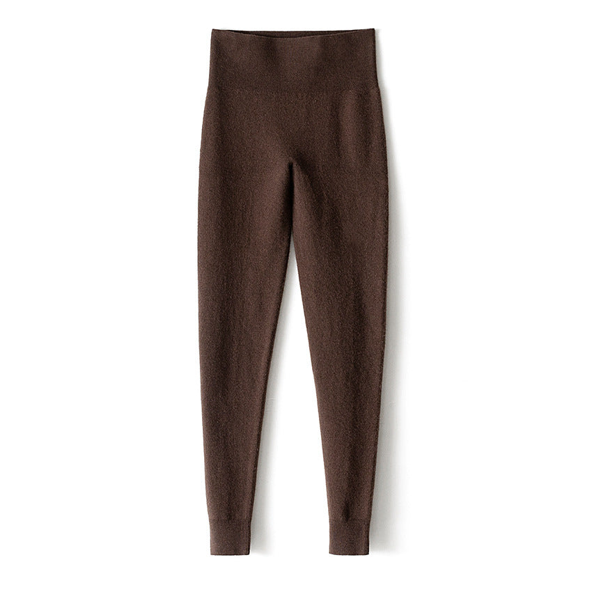 Ladies thermal leggings made of fine knit with high waistband and ribbed cuffs Chichicherry
