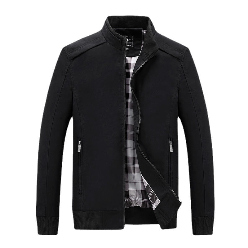 Men's lightweight zip-up blouson with checked lining, ribbed cuffs and stand-up collar Chichicherry