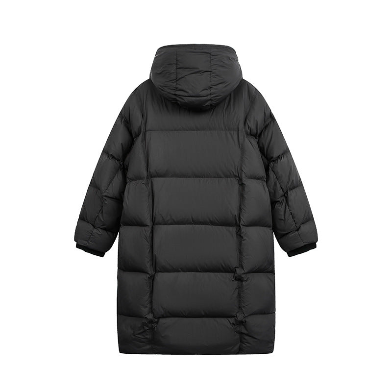 Women's Long Quilted Coat with Hood, Oversize Thermal Insulation Chichicherry