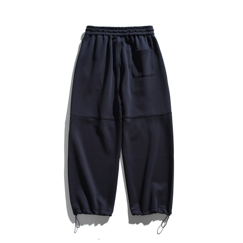 Unisex Loose Cargo Jogging Pants with Drawstring, Knee Panels and Adjustable Hem
