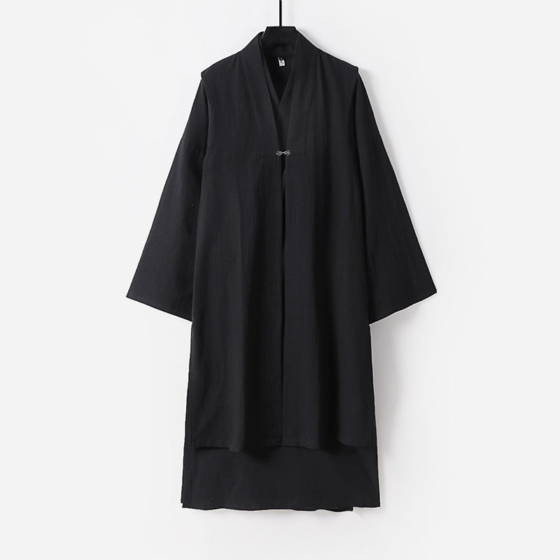 Unisex Longer Oversized Kimono Coat with discreet toggle closure and wide silhouette Chichicherry
