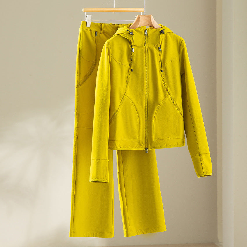 Women's Lightweight Hooded Jacket made of Functional Fleece with Two-Way Zipper and Ergonomic Seams Chichicherry