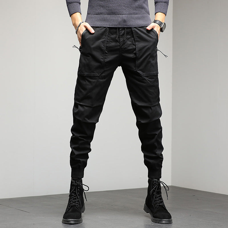 Men's Cargo Jogger Pants with Utility Pockets and Elastic Cuffs Chichicherry