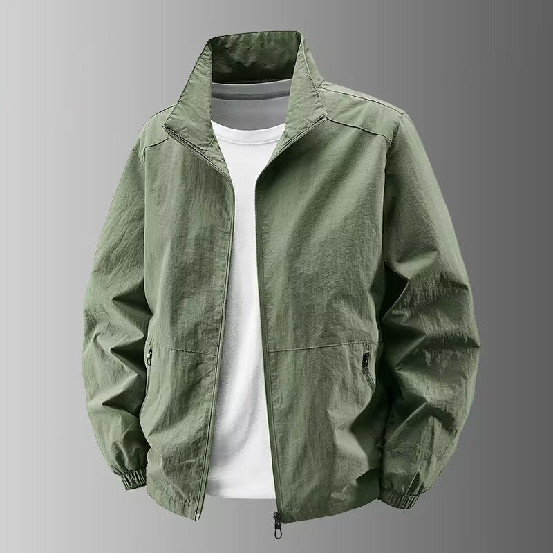 Men's Ultra-Lightweight Urban Windbreaker with Stand-Up Collar, Two-Way Zipper and Elastic Cuffs Chichicherry