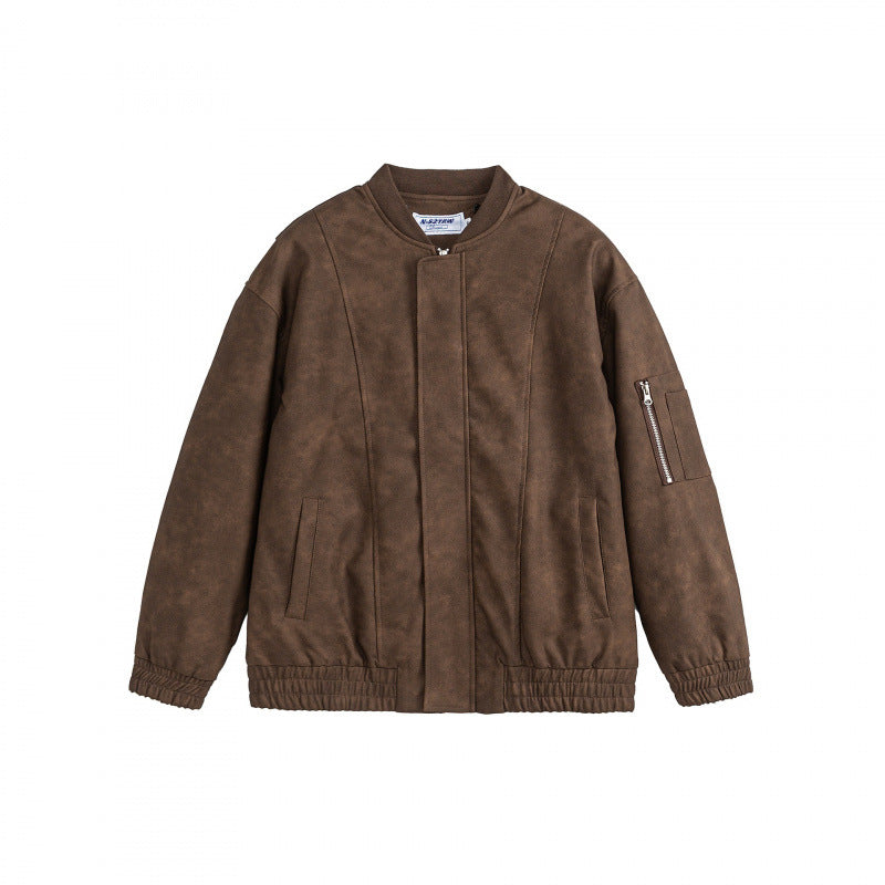Unisex Oversize Hoodie Bomber Jacket in Velour Look with Hood, Arm Pocket and Elastic Hem Chichicherry