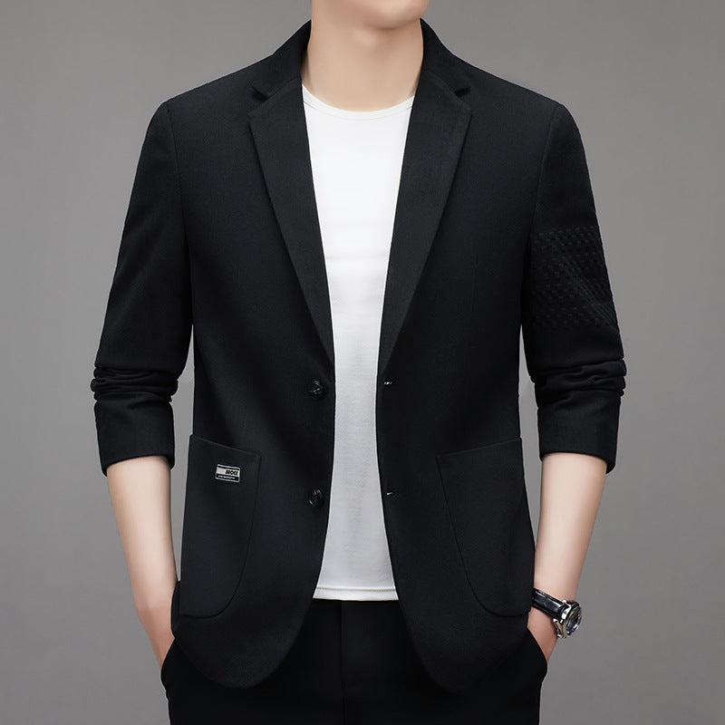 Men's Lightweight Casual Blazer with Three-Quarter Sleeves and Patch Pockets Chichicherry