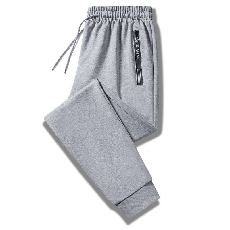 Men's Sporty Training Pants with Elastic Drawstring Waistband, Zipper Pocket, and Smooth Performance Material Chichicherry