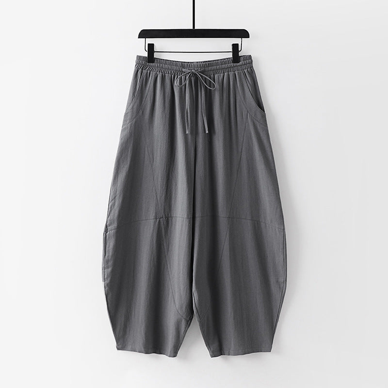 Women Lightweight Harem Pants with Wide Leg and Elastic Waist Chichicherry