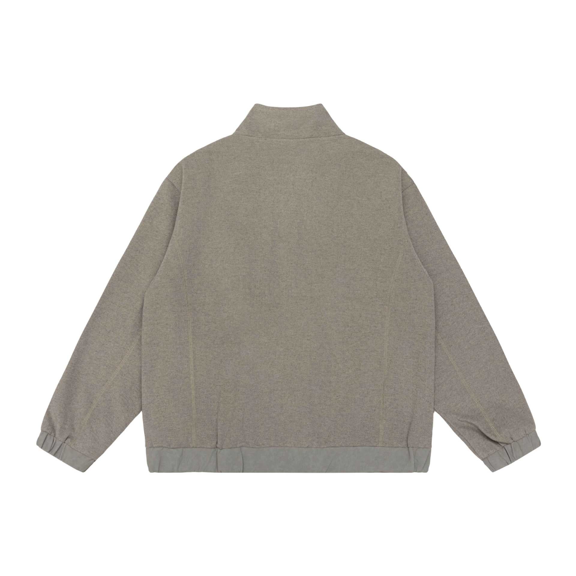Unisex short jacket in boxy cut made of wool blend with funnel collar and zipper Chichicherry