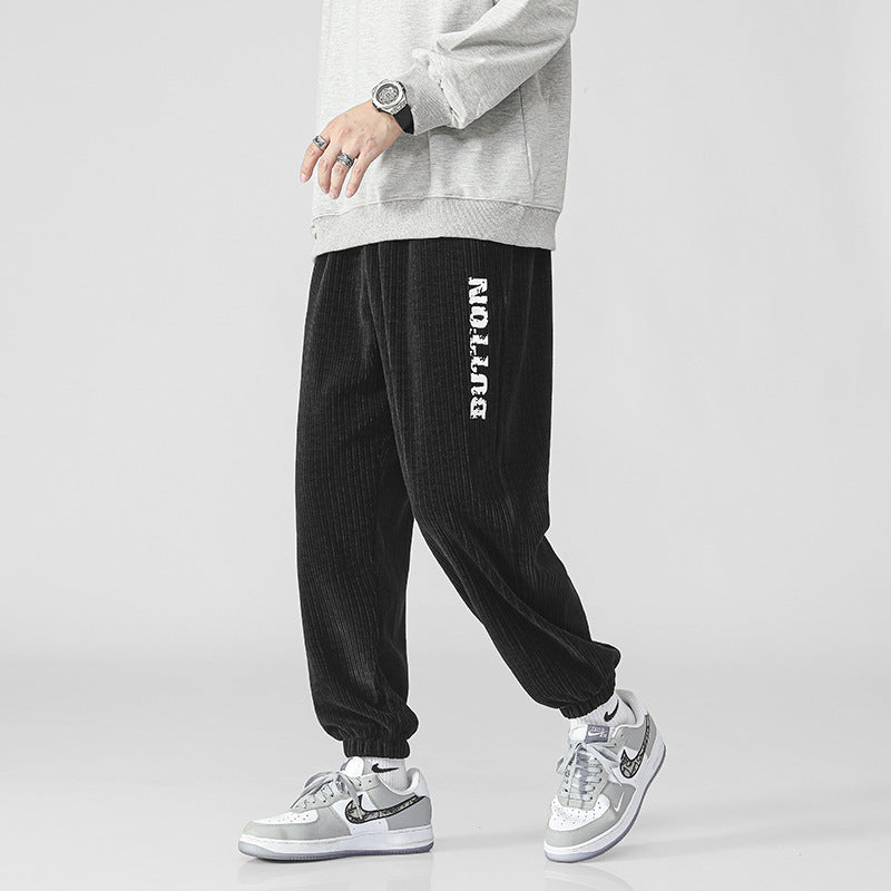 Men's cord jogger pants with wide rib structure, elastic waistband and cuffs Chichicherry