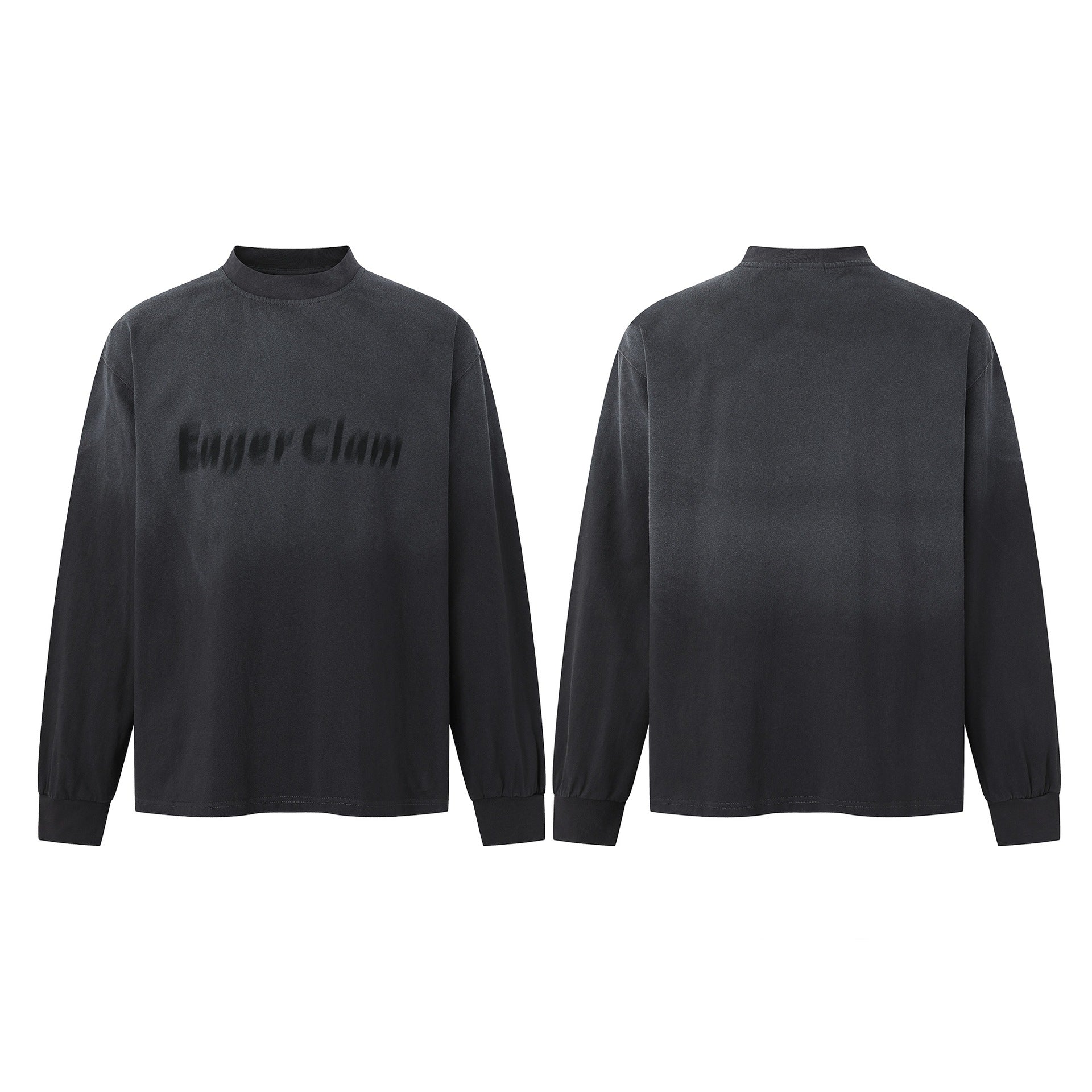 Unisex Oversize Sweatshirt with Troyer collar and blurred logo print Chichicherry