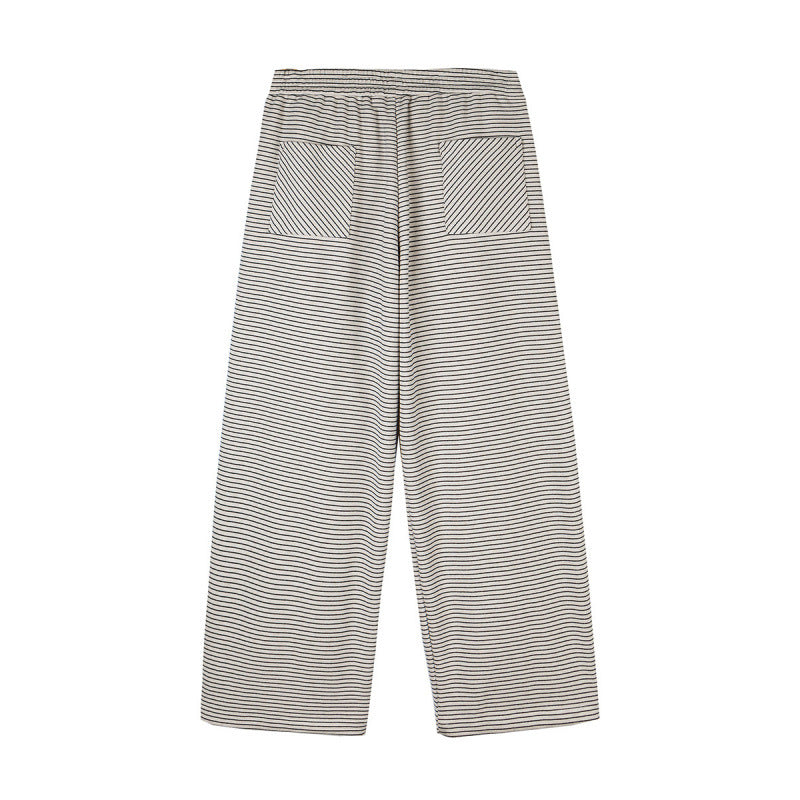 Women's culotte pants with wide leg, high waistband, and fine stripe pattern Chichicherry