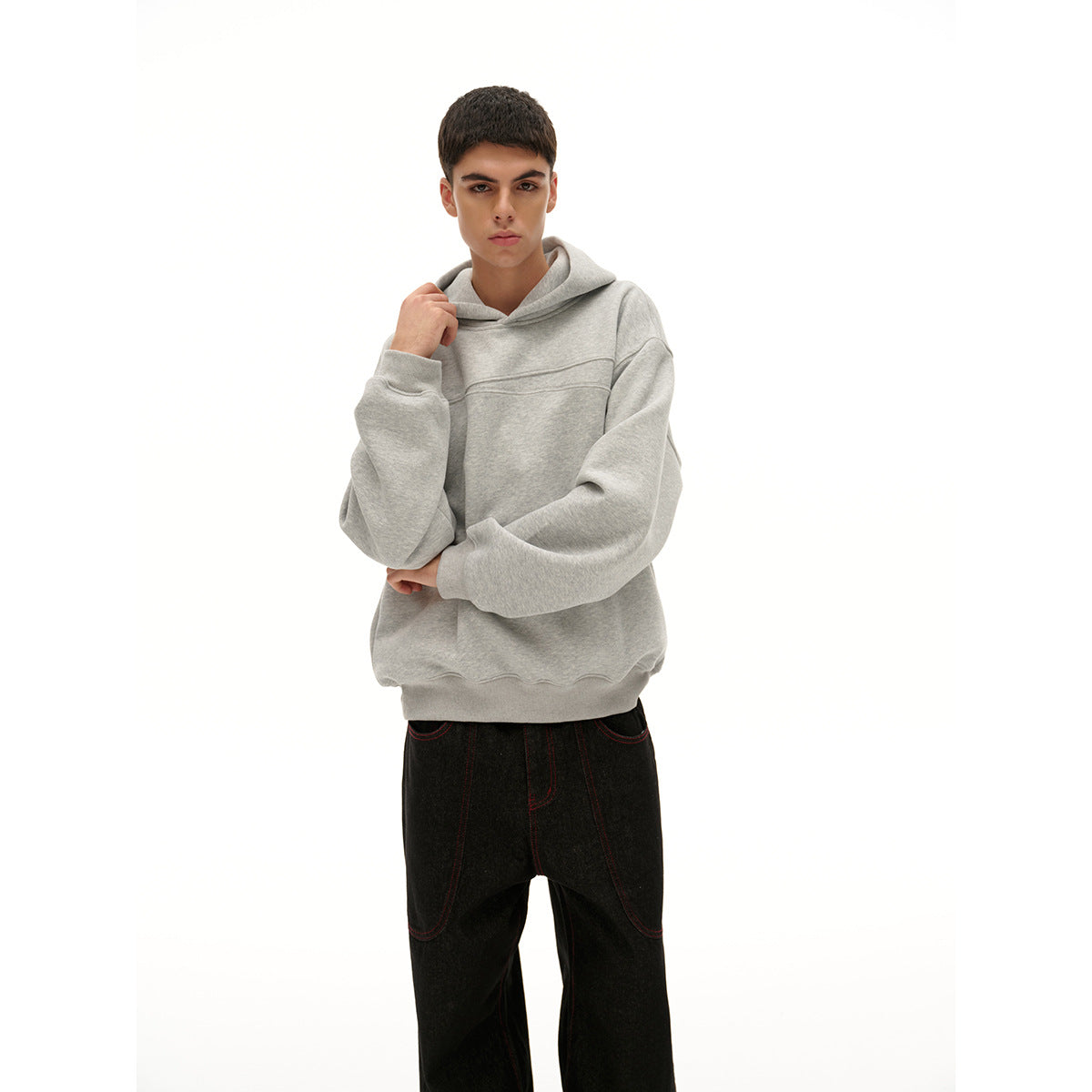 Unisex hoodie with oversized cut and subtle chest yoke Chichicherry