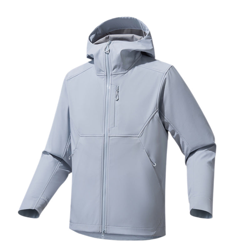 Men's Technical Softshell Hoodie Jacket with Hood, windproof membrane and ergonomic fit Chichicherry