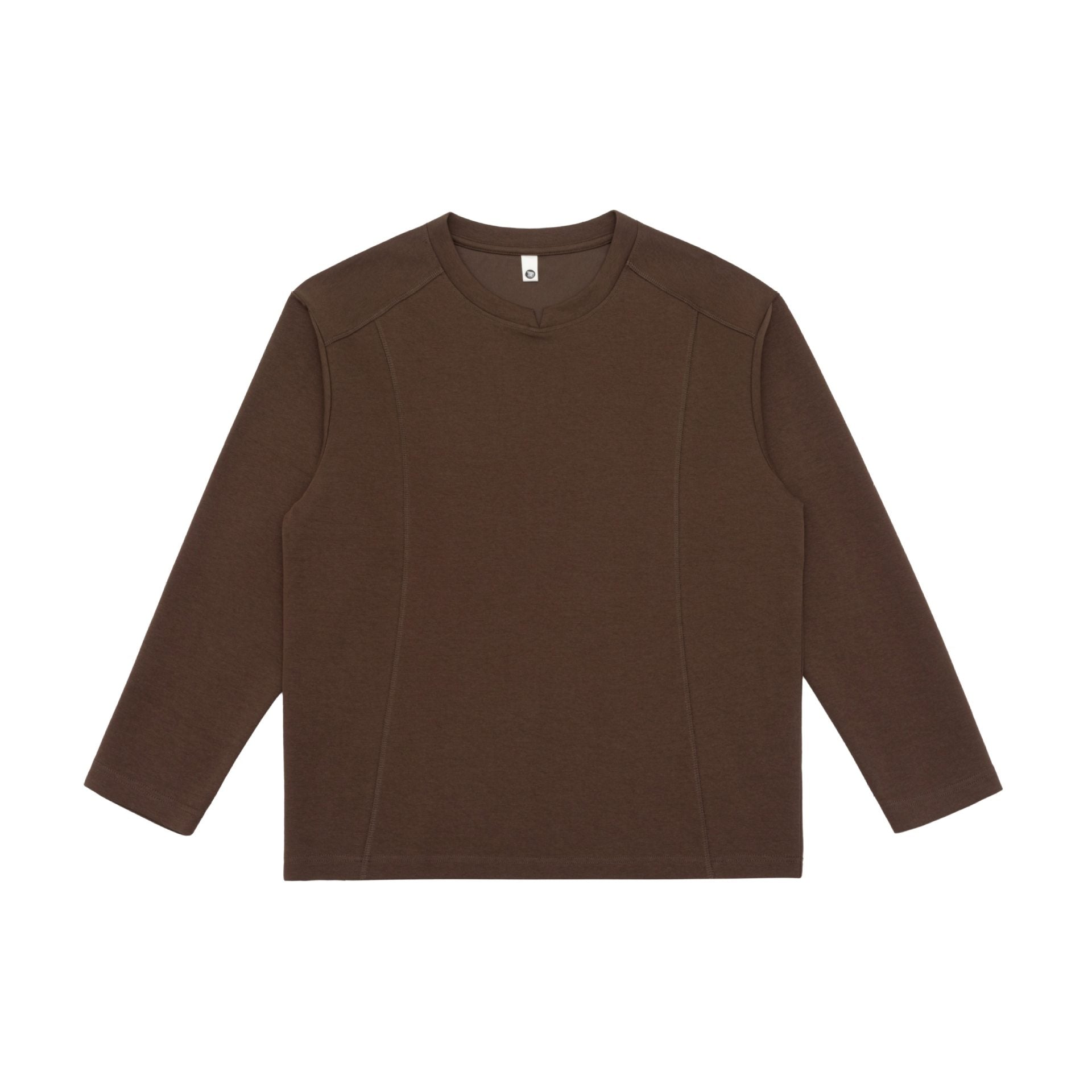 Women Fine Cotton Long Sleeve Shirt with Straight Hem and Decorative Stitch Detail Chichicherry