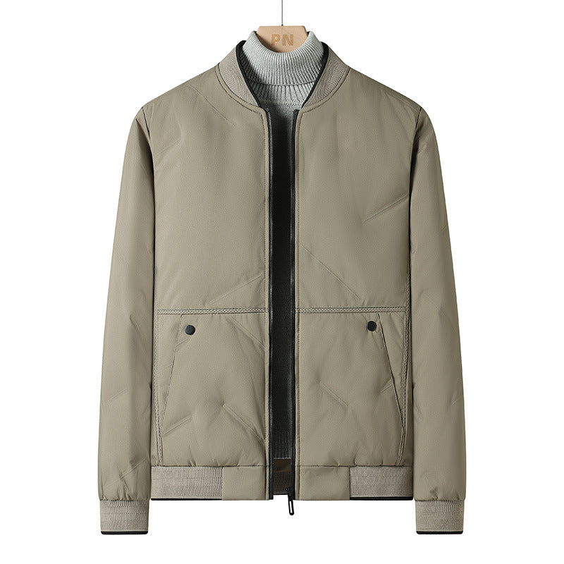 Men's Padded Thermal Bomber Jacket with Windproof Outer Layer and Warm Lining Chichicherry
