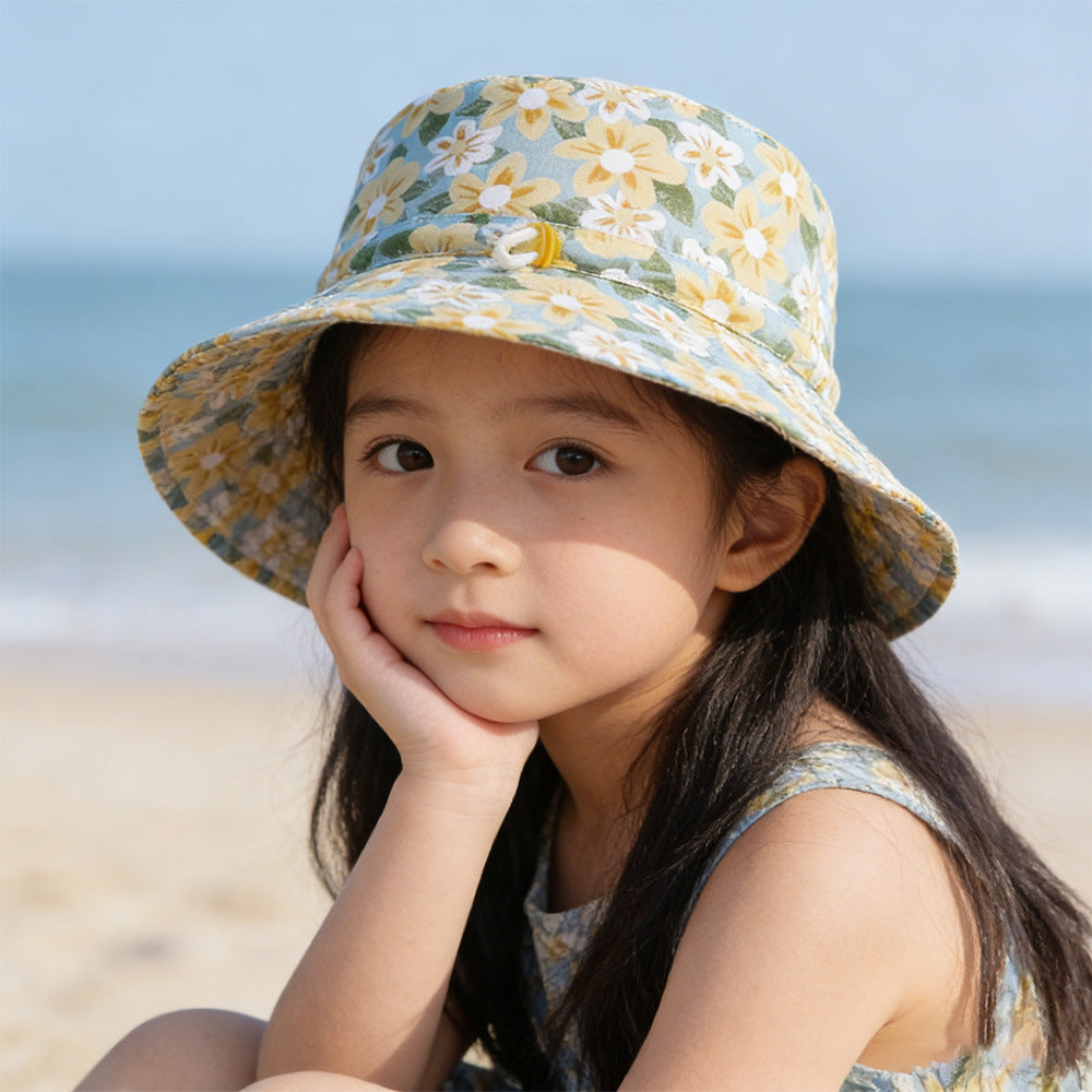 Unisex nan sun hat for children with adjustable chin strap, wide brim and high UV protection Chichicherry