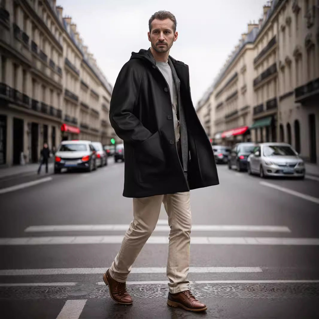 Men's oversized hooded coat with teddy lining Chichicherry