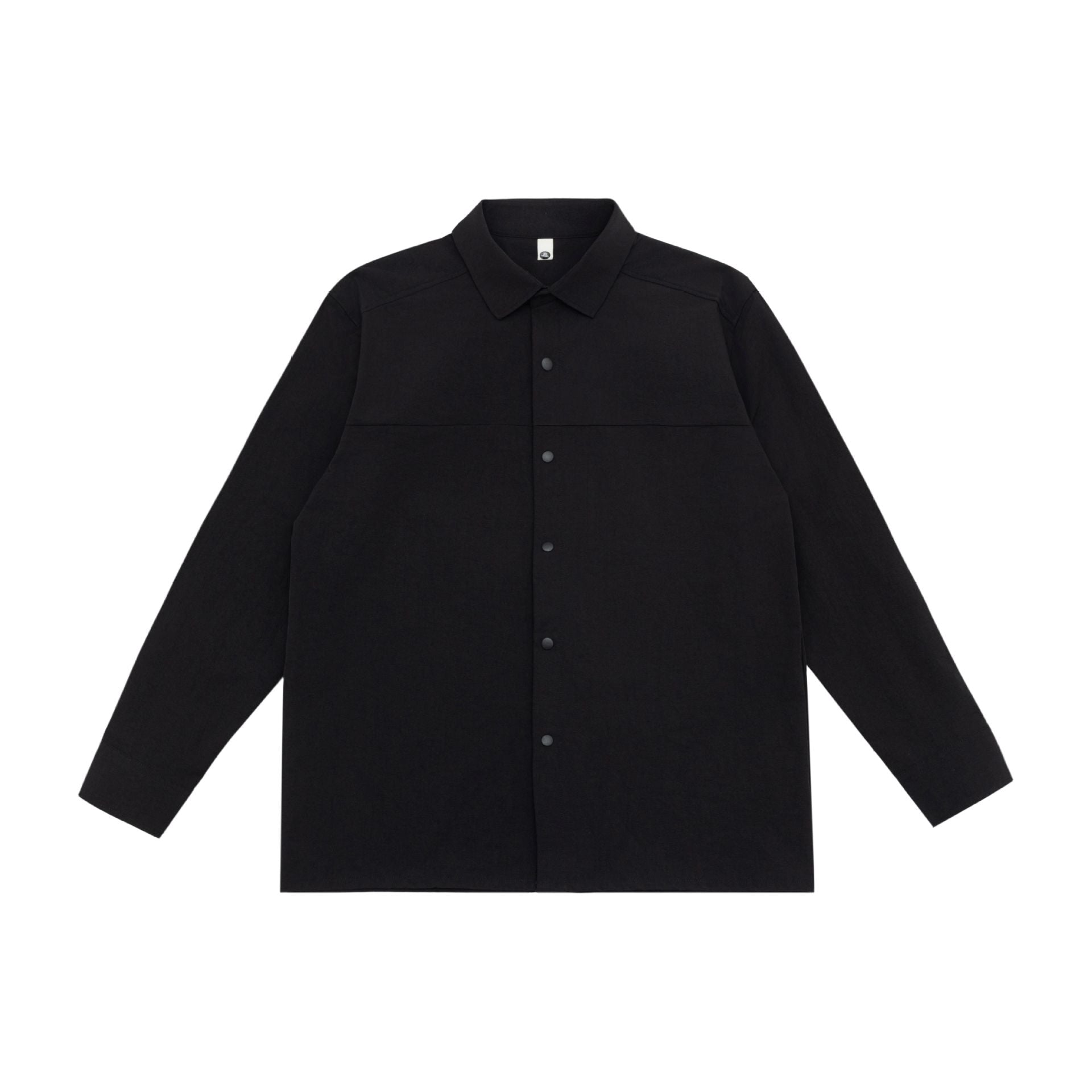 Unisex Longline Shirt Jacket in Boxy Cut made of heavy sweat quality with concealed snap button placket Chichicherry