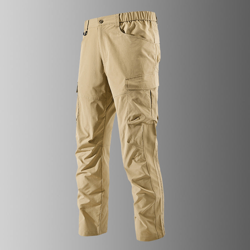 Men's Outdoor Cargo Pants with elastic waistband, pre-shaped knees, and multifunctional pockets Chichicherry