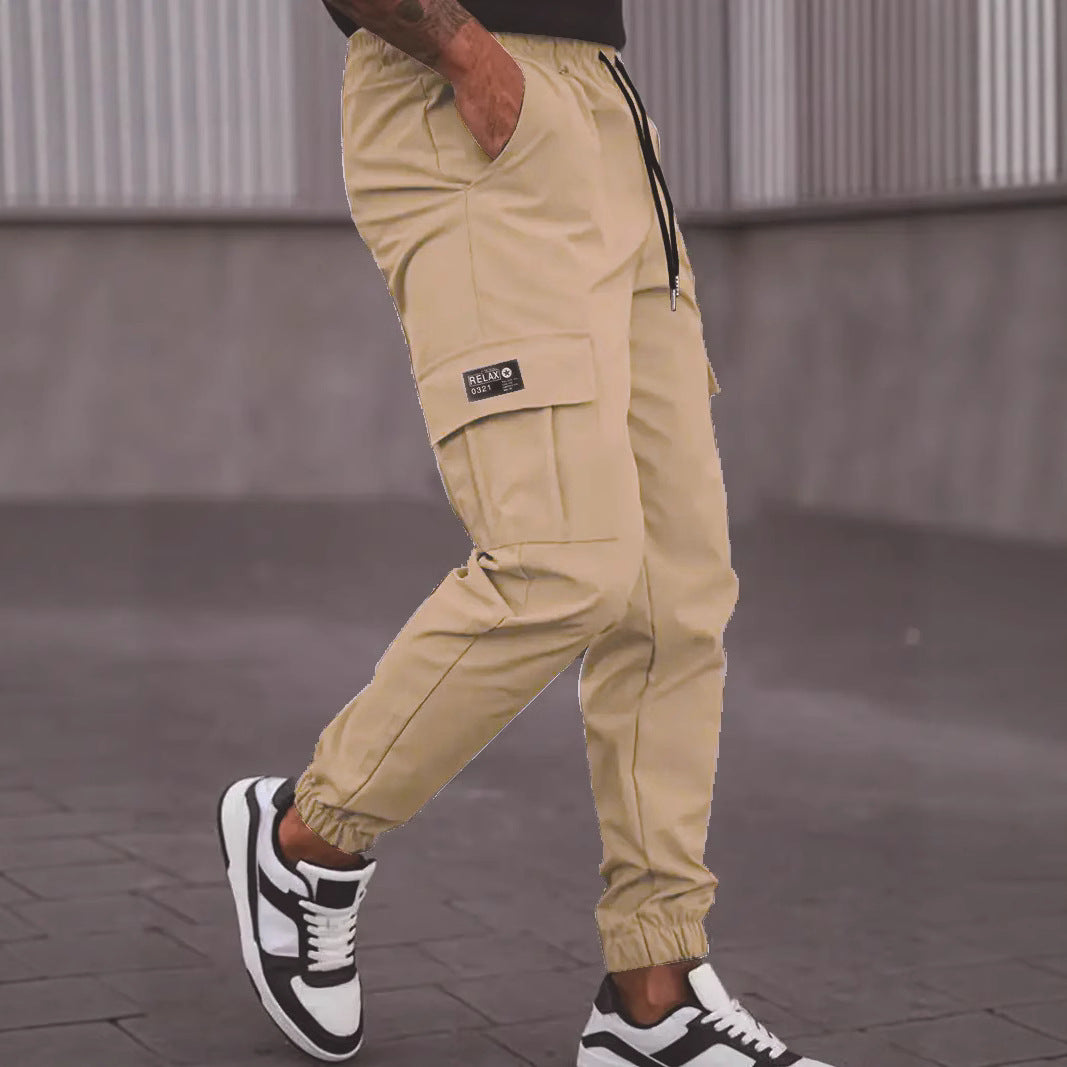 Men's cargo jogging pants with elastic waistband, cargo pockets & drawstring Chichicherry