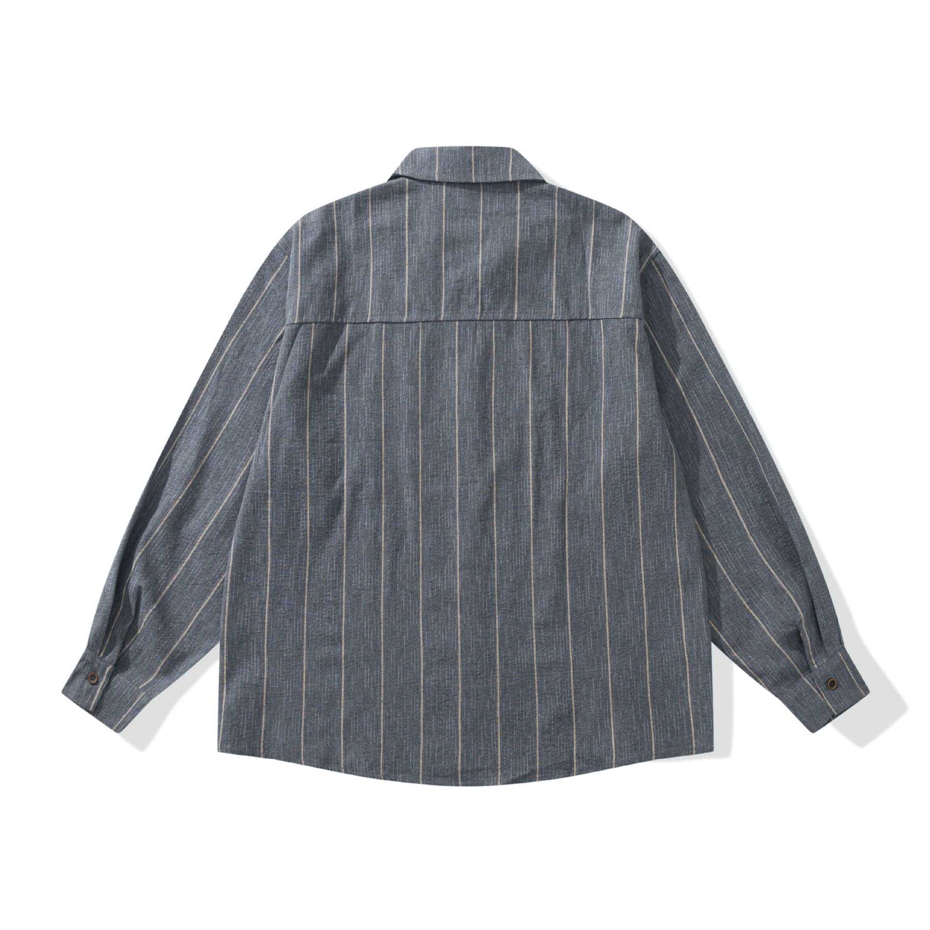 Men's lightweight overshirt in relaxed fit with fine striped texture Chichicherry