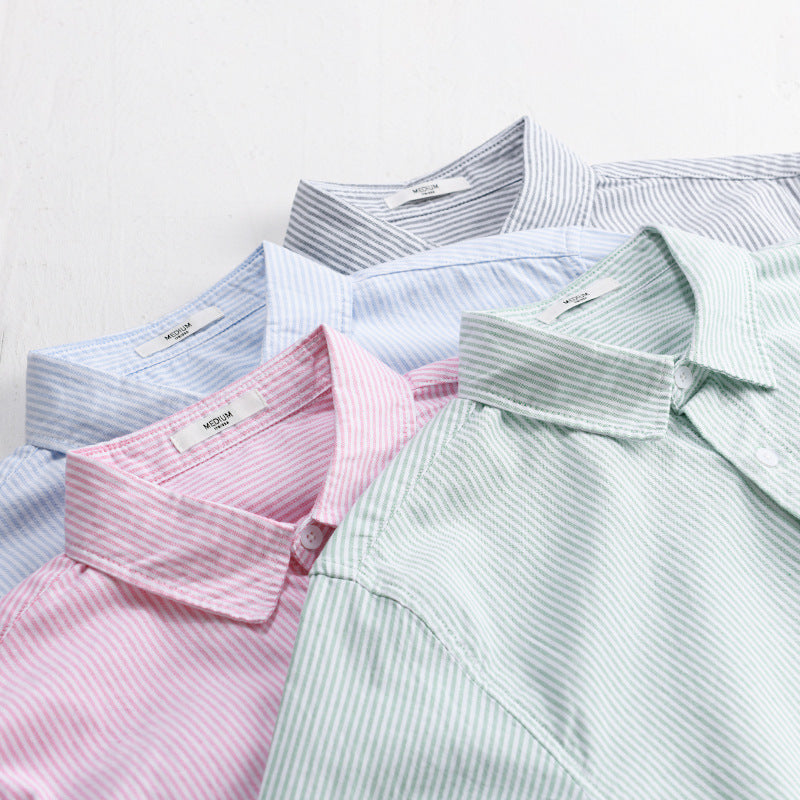 Men's Lightweight Seersucker Relaxed Shirt in Shirt Jacket Cut with Chest Pocket and Kent Collar Chichicherry