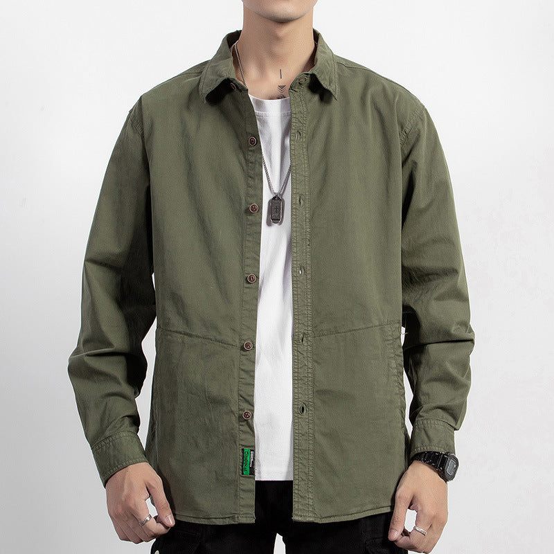Men's lightweight utility overshirt with button placket and shirt collar Chichicherry
