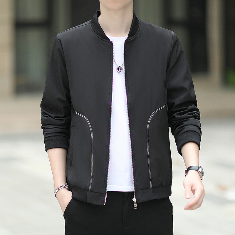 Men's lightweight nylon bomber with minimalist design and ribbed cuffs Chichicherry