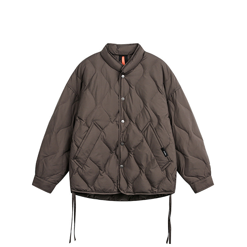Men's Short Quilted Oversized Insulation Jacket with Diamond Quilting Chichicherry