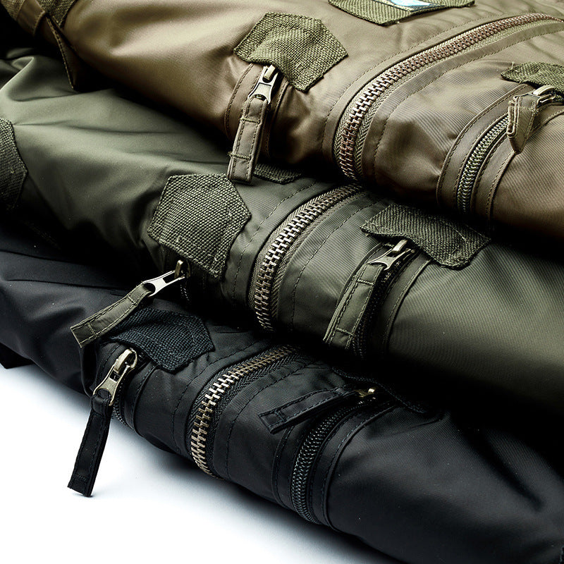 Men's flight bomber jacket with multiple zip pockets and ribbed cuffs Chichicherry