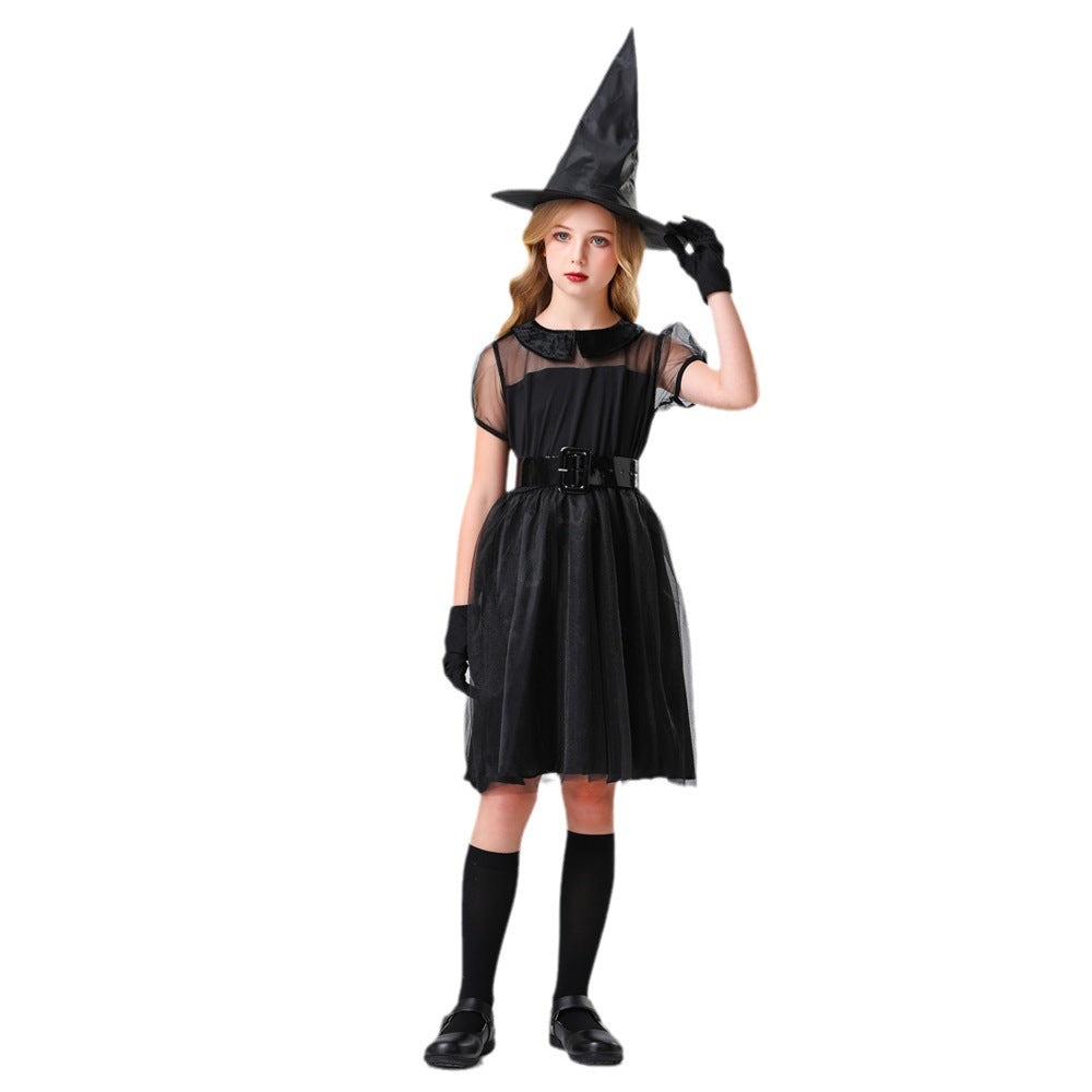 Girl Witch Costume with Tulle Skirt and Accessories Chichicherry