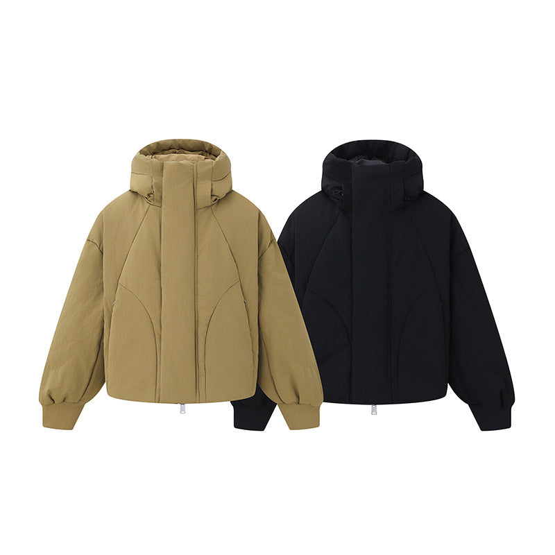 Women's short padded quilted jacket with high stand-up collar and balloon sleeves Chichicherry