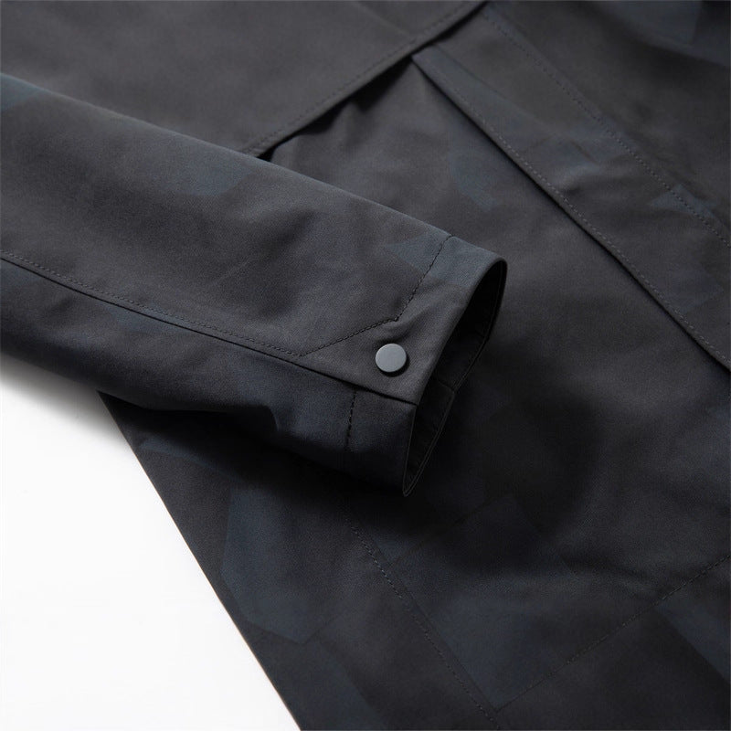 Men's Waterproof, Breathable City Overall Jacket with Hood and Minimalist Utility Look Chichicherry