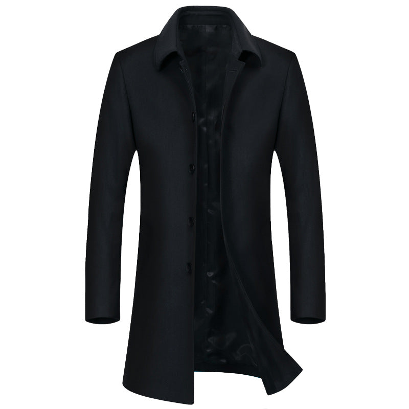 Men's Modern Business Coat with Light Thermal Lining and Straight Cut Chichicherry