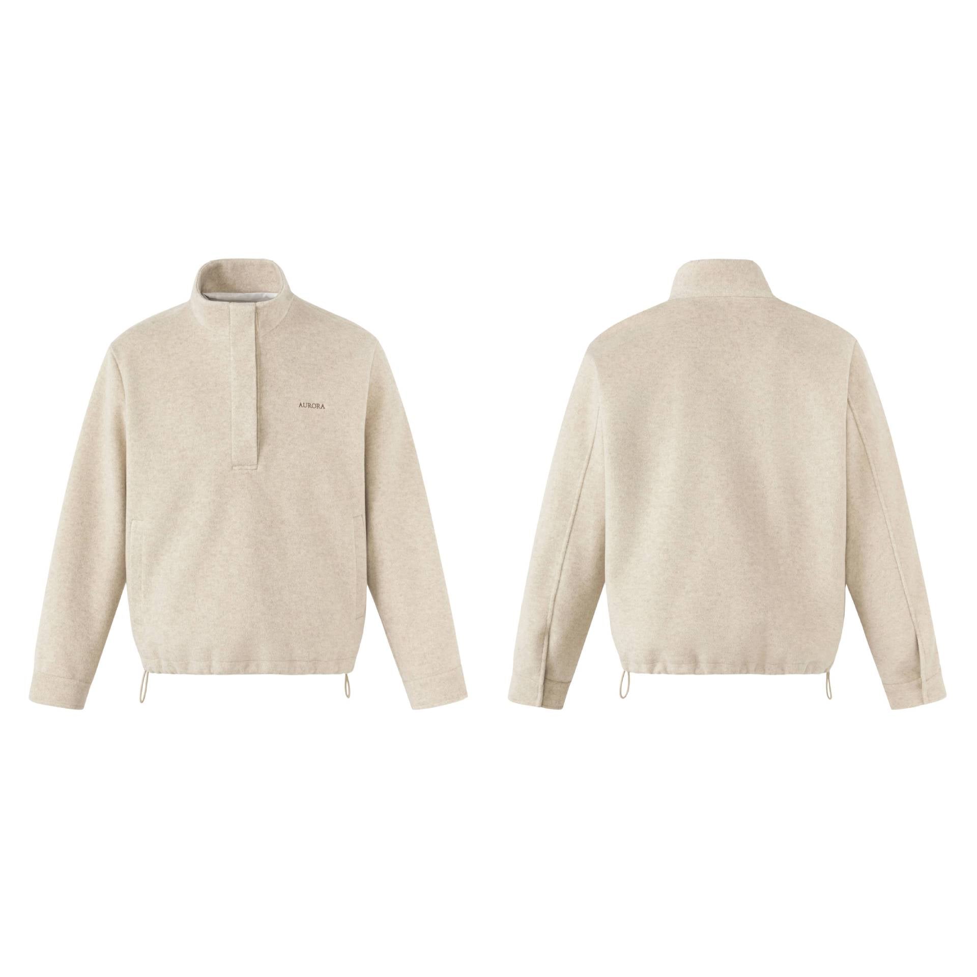 Unisex Short Cut Oversized Funnel Sweater with Drawstring and Kangaroo Pocket Chichicherry
