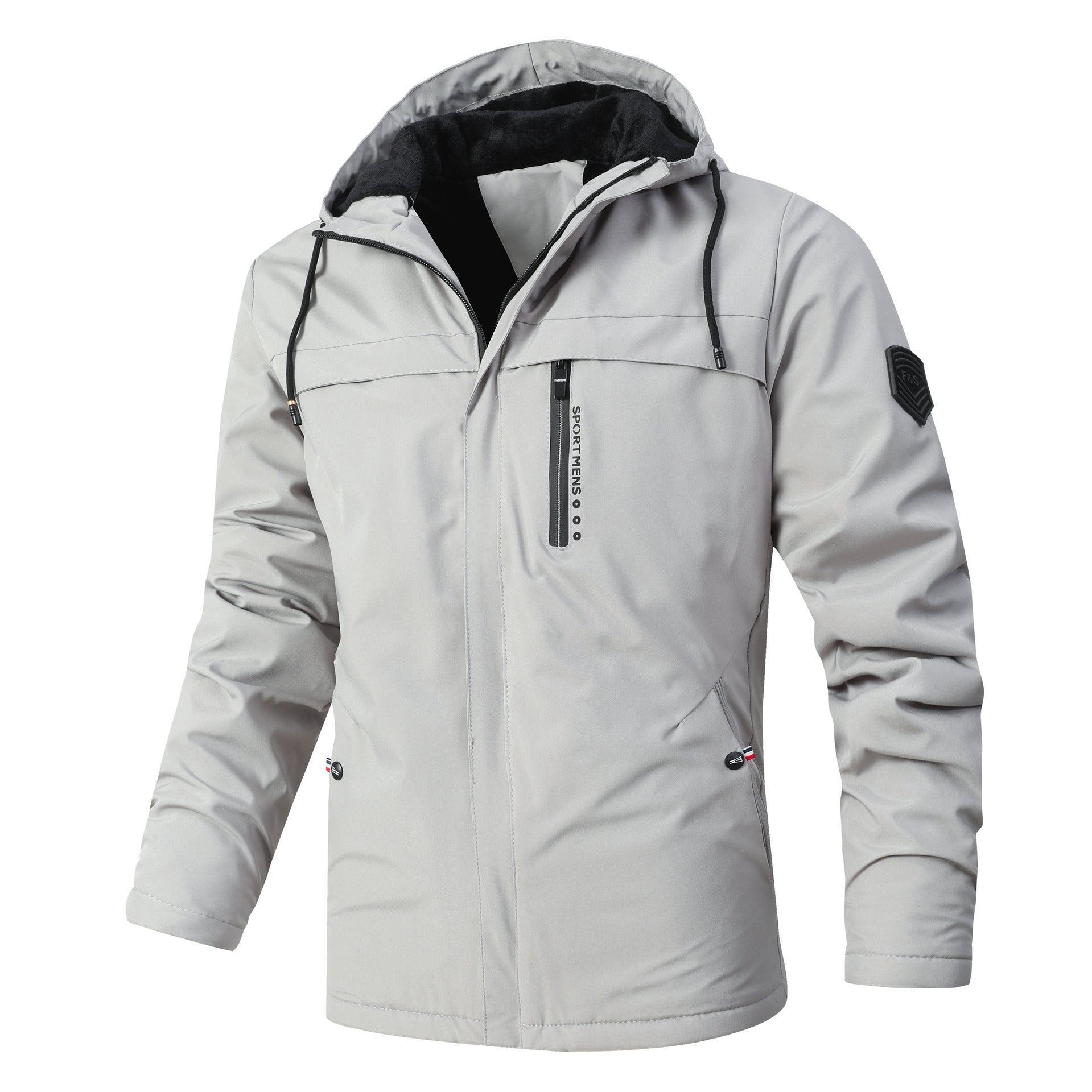 Men's Urban Softshell Parka with Teddy Fleece Lining, Concealed Zipper and Chest Pocket Chichicherry