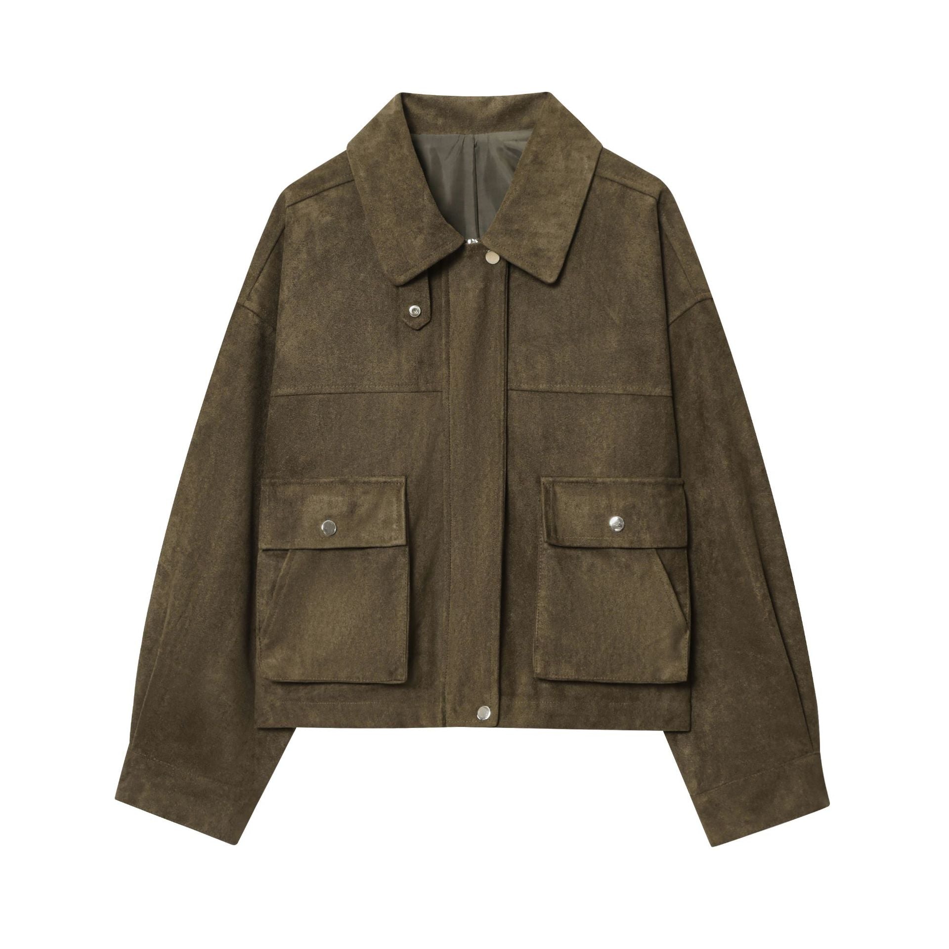 Women's short jacket in field style made of suede look with XXL pockets Chichicherry