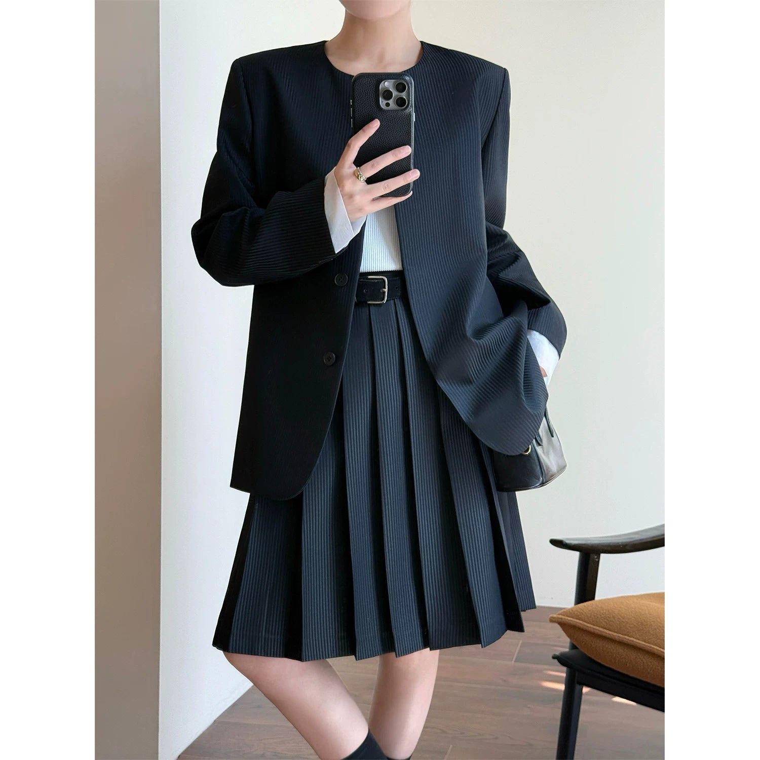 Women's Elegant Pleated Jacket Drune