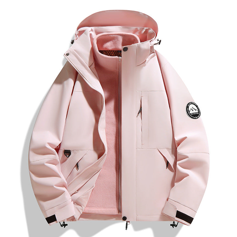 Women's two-layer softshell outdoor jacket with removable fleece inner jacket and hood Chichicherry