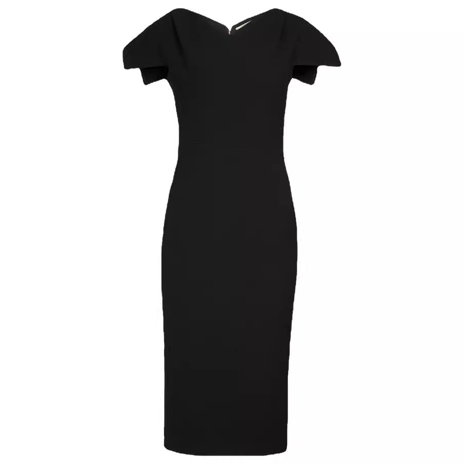 Women's Simple Pencil Dress with Tailored Silhouette and Structured Shoulder Straps Chichicherry