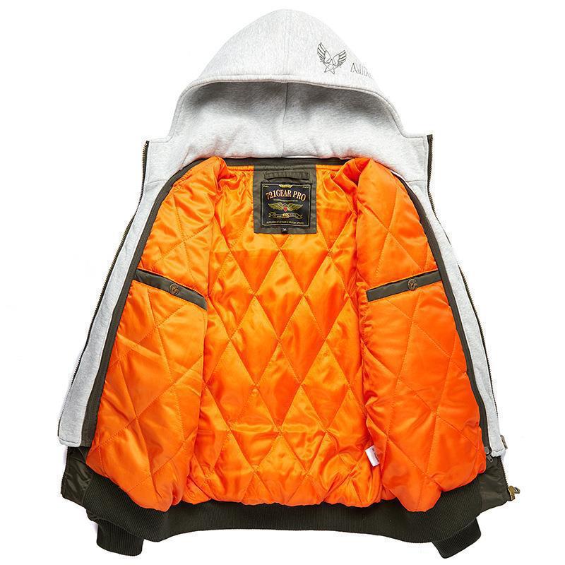 Men's bomber jacket with removable hood inner lining and quilted thermal insulation Chichicherry