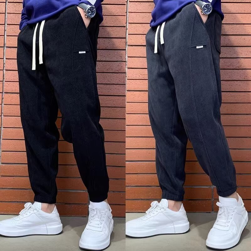 Herren Lockere Cord-Jogginghose mit elastischem Bund und Kordelzug Chichicherry